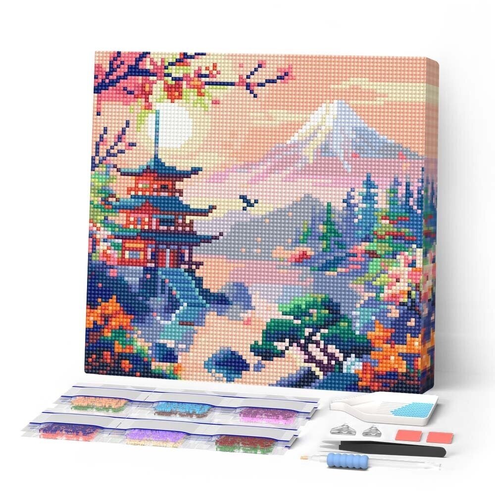 Diamond painting kit - Pagoda and Mount Fuji Diamond painting kit - Pagoda and Mount Fuji