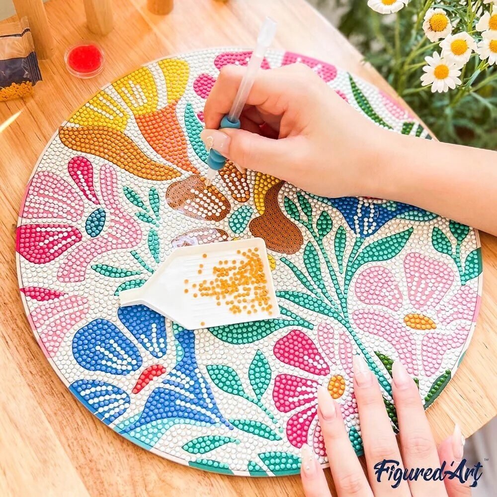 Deimantinės mozaikos ant medžio rinkinys - Mandala 4