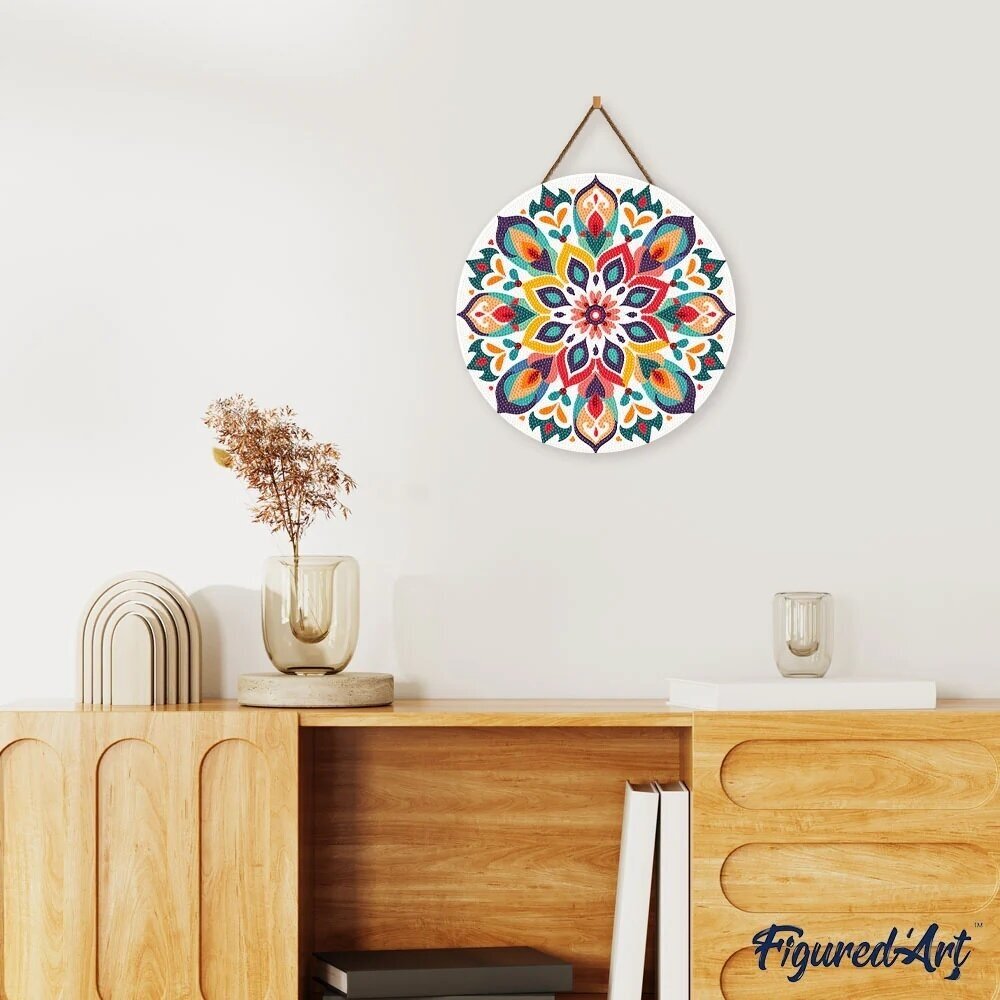 Deimantinės mozaikos ant medžio rinkinys - Mandala 3