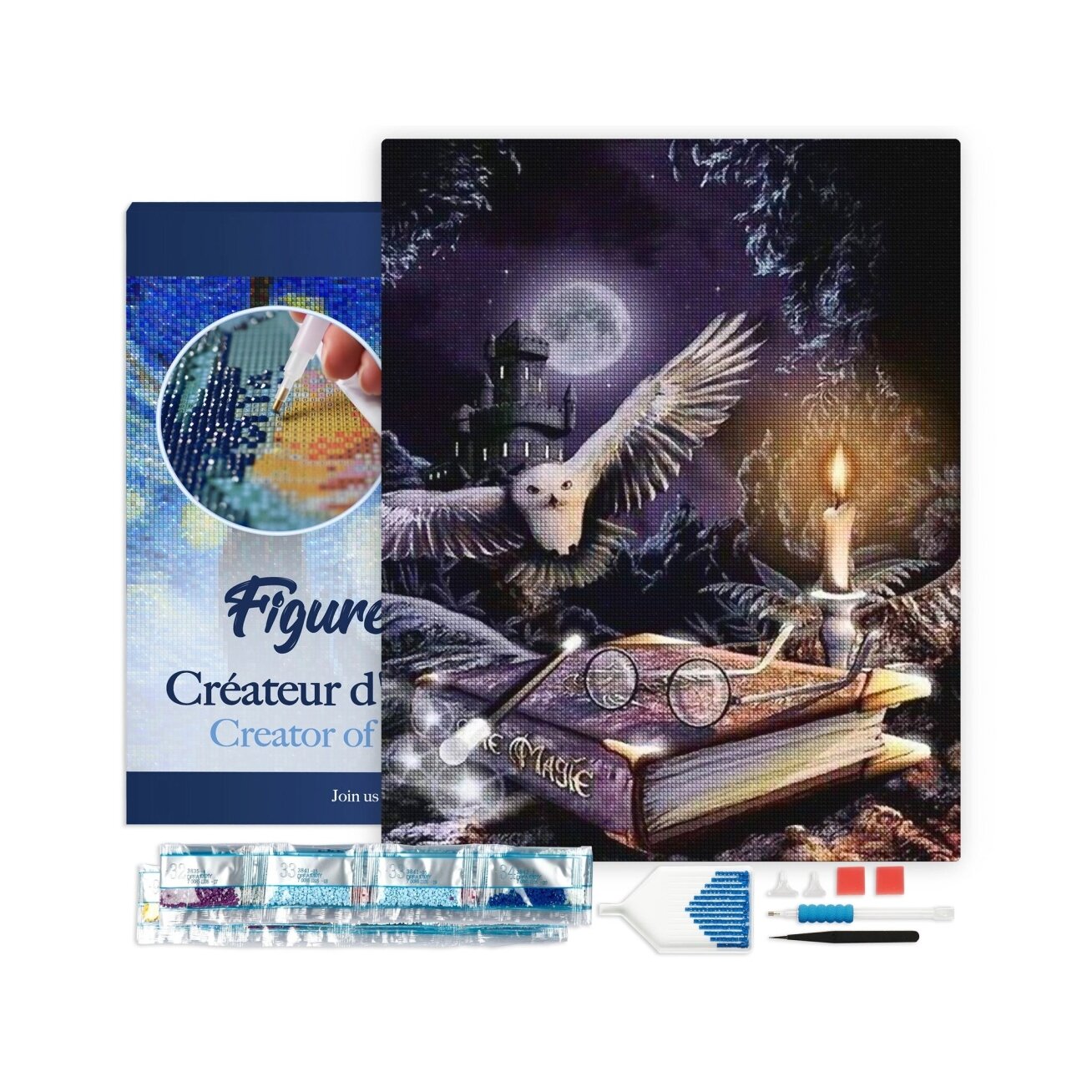 Diamond paintig kit - Owl in the night