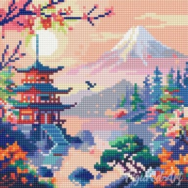 Diamond painting kit - Pagoda and Mount Fuji Diamond painting kit - Pagoda and Mount Fuji