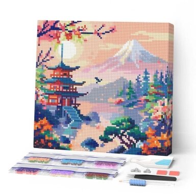 Diamond painting kit - Pagoda and Mount Fuji Diamond painting kit - Pagoda and Mount Fuji