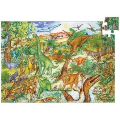 Djeco dėlionė su knygele - Dinozaurai, 100 detalių