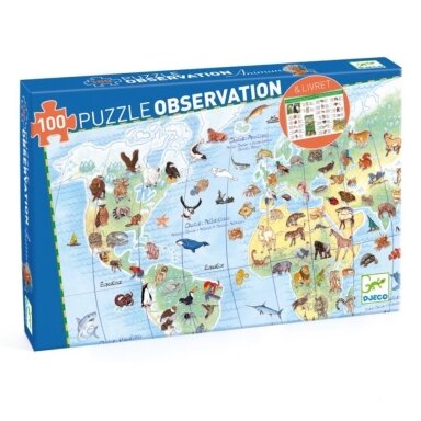 Djeco puzzle and booklet - World's Animals, 100 pcs. Djeco puzzle and booklet - World's Animals, 100 pcs.