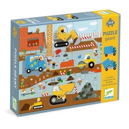 Djeco Giant puzzle - Construction site, 17 pcs. Djeco Giant puzzle - Construction site, 17 pcs.