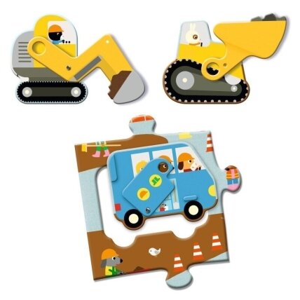 Djeco Giant puzzle - Construction site, 17 pcs. 2 Djeco Giant puzzle - Construction site, 17 pcs. 2