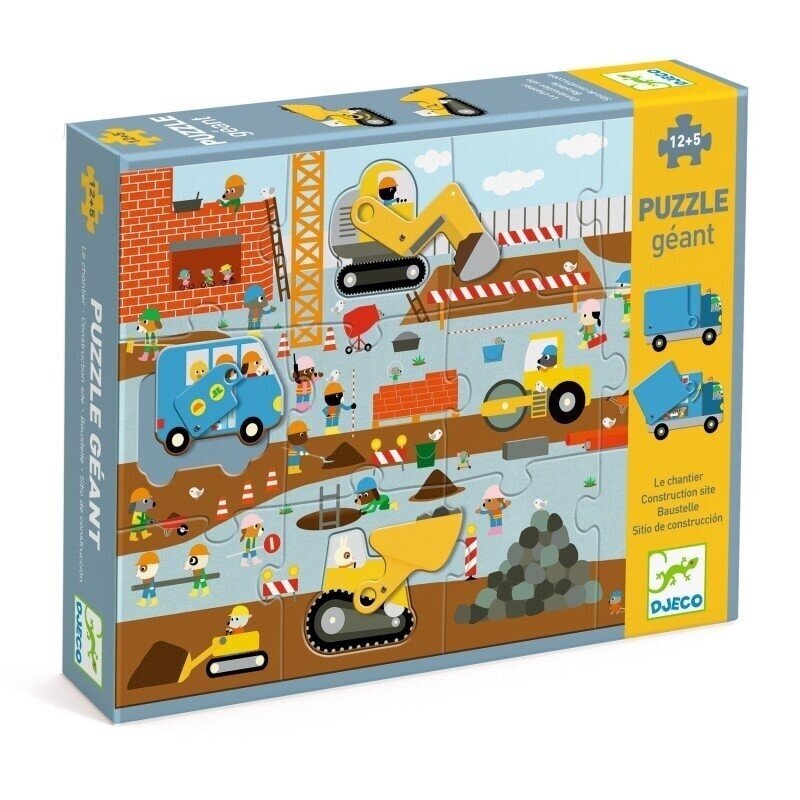Djeco Giant puzzle - Construction site, 17 pcs. Djeco Giant puzzle - Construction site, 17 pcs.