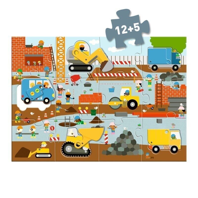 Djeco Giant puzzle - Construction site, 17 pcs. 1 Djeco Giant puzzle - Construction site, 17 pcs. 1
