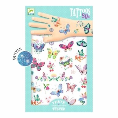 Djeco tatuiruotės su blizgučiais - Drugeliai