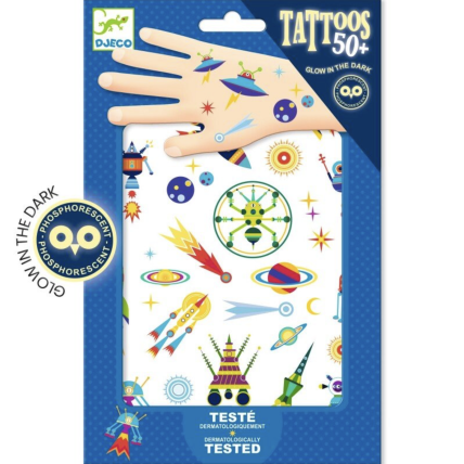Djeco Glow in the Dark Tattoos - Space Djeco Glow in the Dark Tattoos - Space