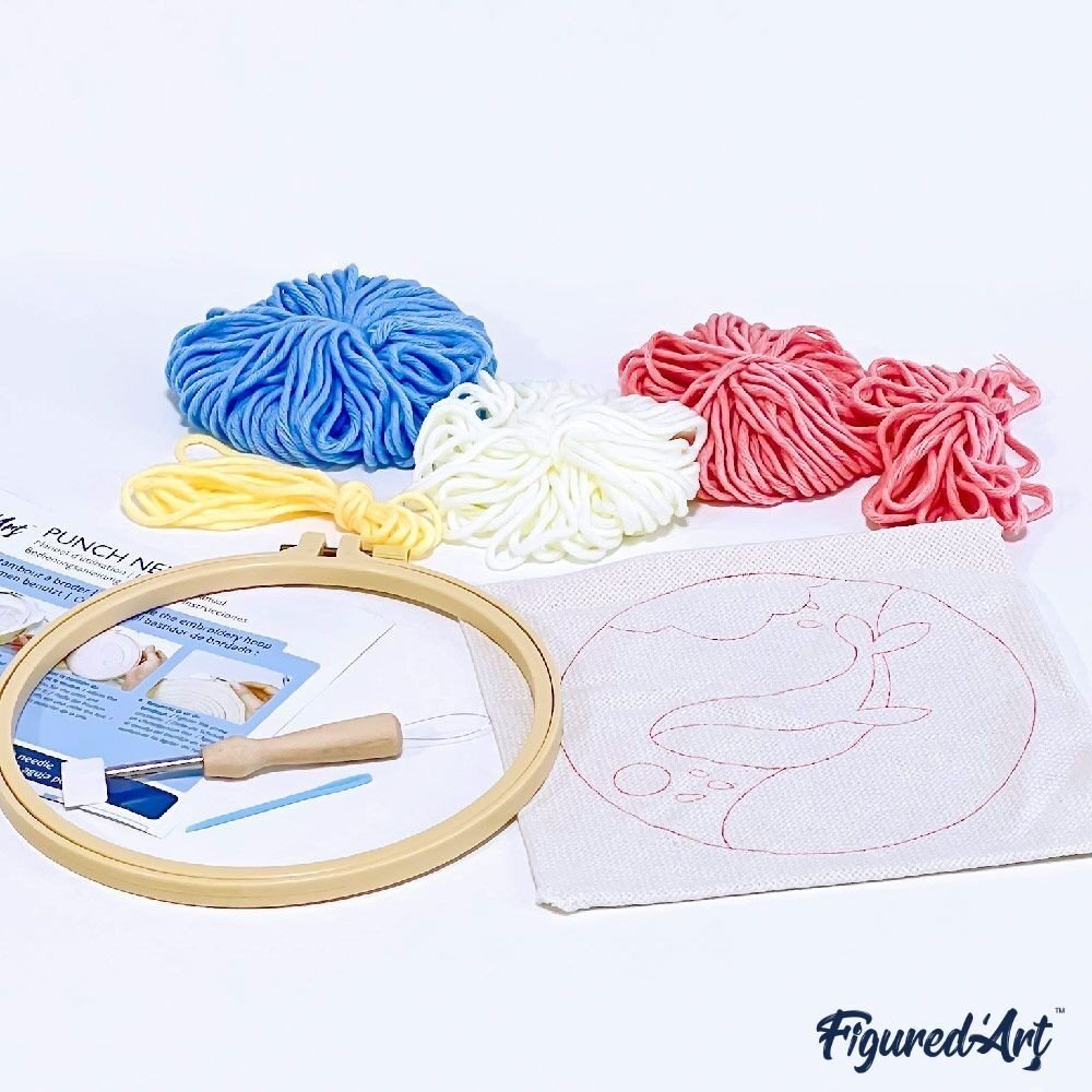 Punch needle kit - Hedgehog and balloon 2 Punch needle kit - Hedgehog and balloon 2