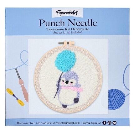 Punch needle kit - Hedgehog and balloon 1 Punch needle kit - Hedgehog and balloon 1