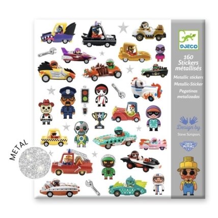 Djeco lipdukai su blizgesiu - Automobiliai