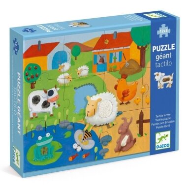 Djeco Geant Tactile puzzle - Farm, 20 pcs. Djeco Geant Tactile puzzle - Farm, 20 pcs.
