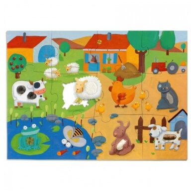 Djeco Geant Tactile puzzle - Farm, 20 pcs. Djeco Geant Tactile puzzle - Farm, 20 pcs.