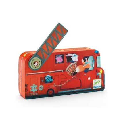 Djeco puzzle - The Fire Truck, 16 pcs.