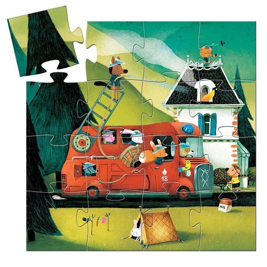 Djeco puzzle - The Fire Truck, 16 pcs. 1