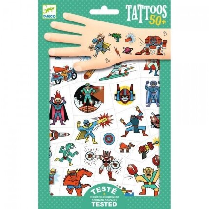 Djeco Glitter Tattoos - Heroes vs Villains Djeco Glitter Tattoos - Heroes vs Villains