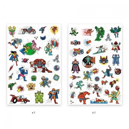 Djeco Glitter Tattoos - Heroes vs Villains 1 Djeco Glitter Tattoos - Heroes vs Villains 1