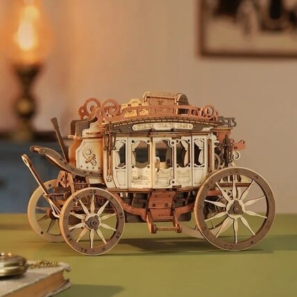 Wooden 3D puzzle - Stage coach 1 Wooden 3D puzzle - Stage coach 1