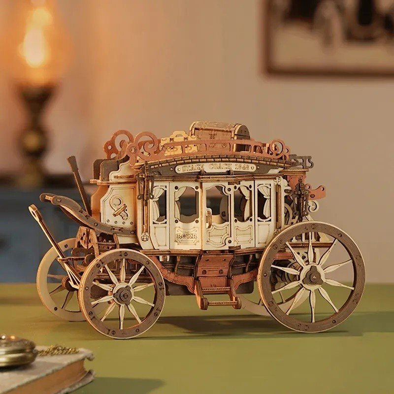 Wooden 3D puzzle - Stage coach 1 Wooden 3D puzzle - Stage coach 1