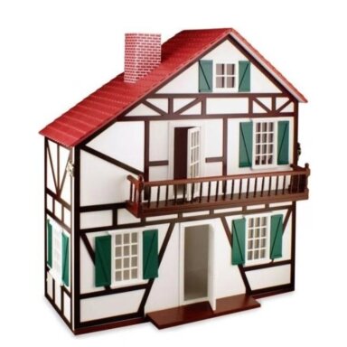 Doll house with wallpaper and lightning