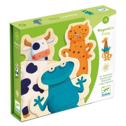 Djeco wooden magnetic puzzle - Crazy Animals, 24 pcs. Djeco wooden magnetic puzzle - Crazy Animals, 24 pcs.