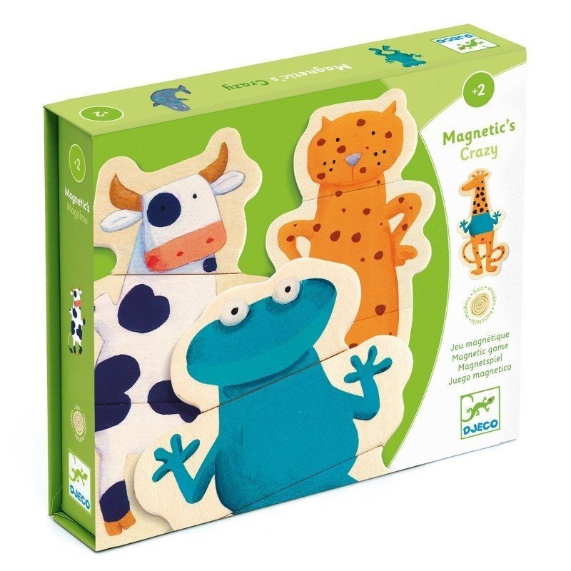 Djeco wooden magnetic puzzle - Crazy Animals, 24 pcs. Djeco wooden magnetic puzzle - Crazy Animals, 24 pcs.