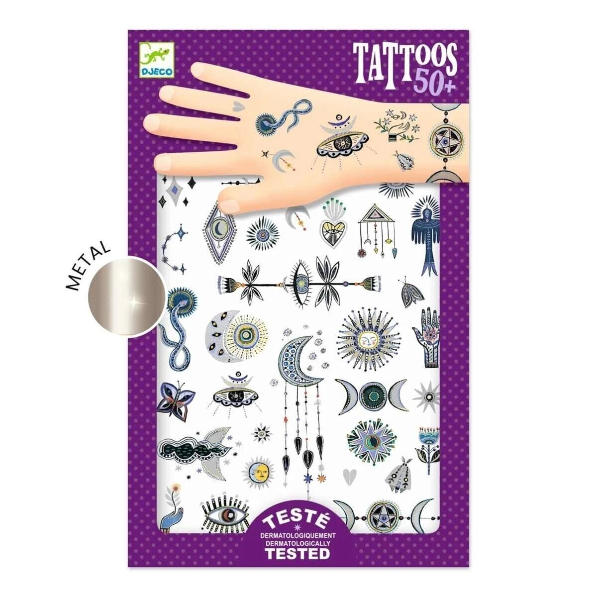 Djeco Tattoos with metallic patterns - Wicca Djeco Tattoos with metallic patterns - Wicca