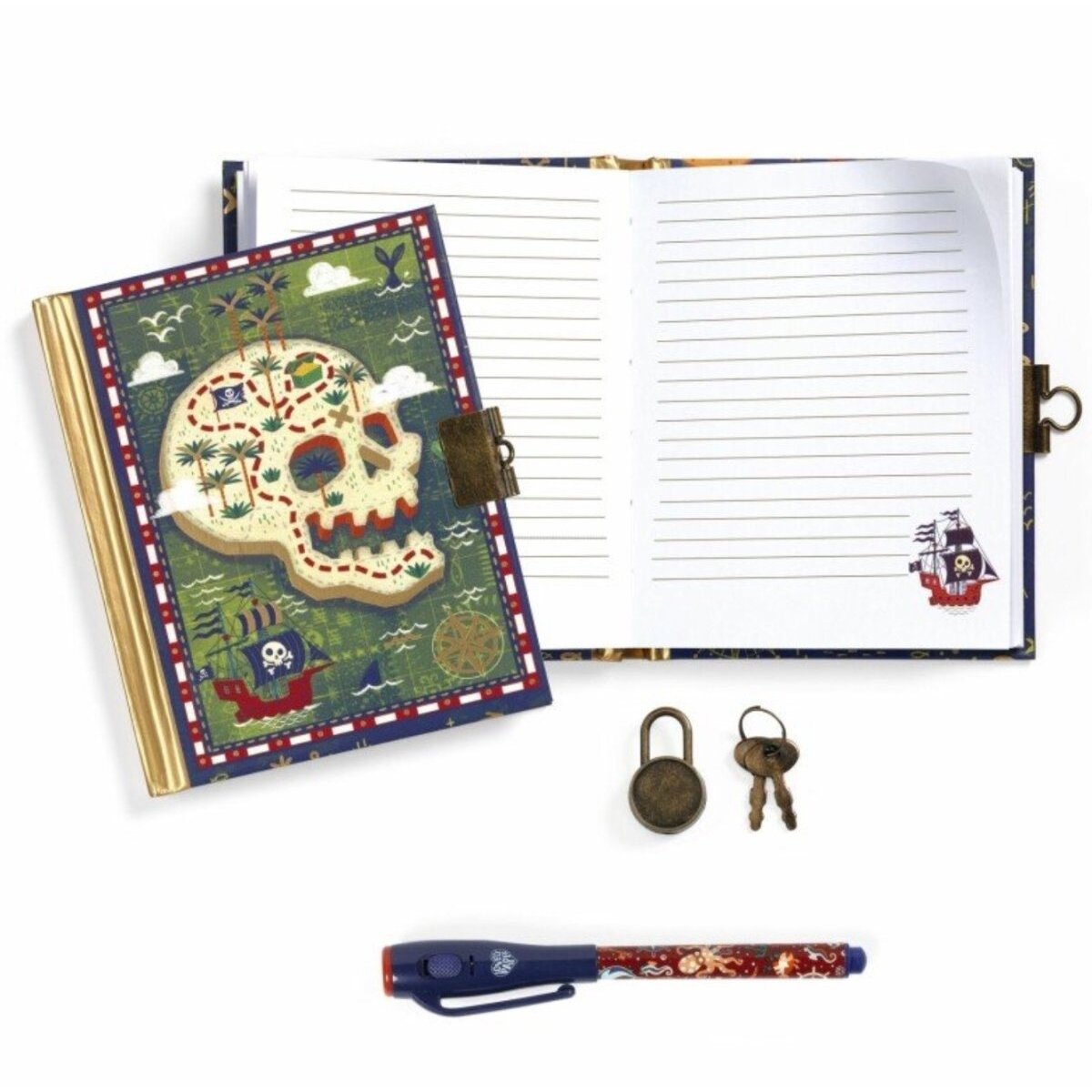Djeco little secret notebook with magic pen - Pirates 1 Djeco little secret notebook with magic pen - Pirates 1
