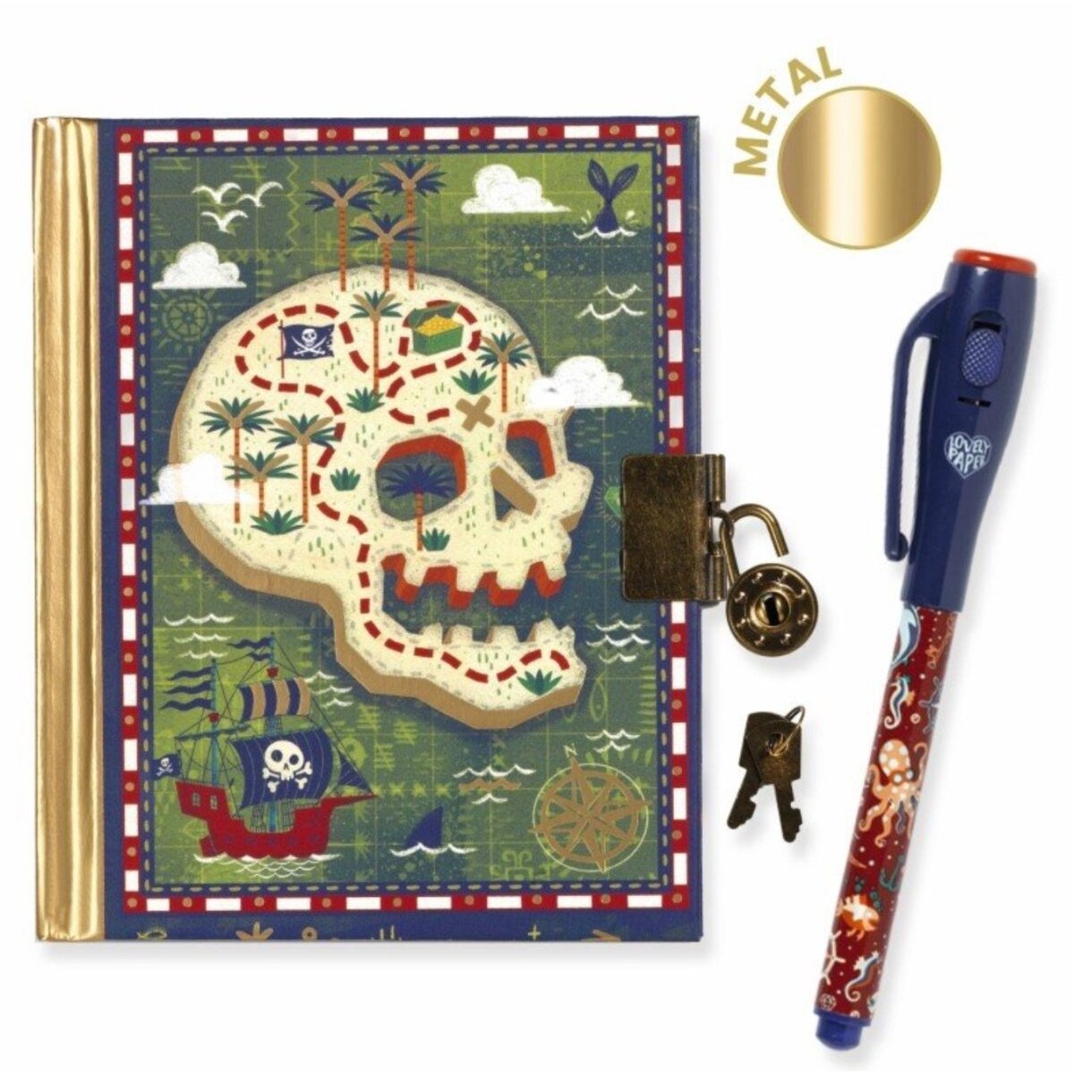 Djeco little secret notebook with magic pen - Pirates Djeco little secret notebook with magic pen - Pirates