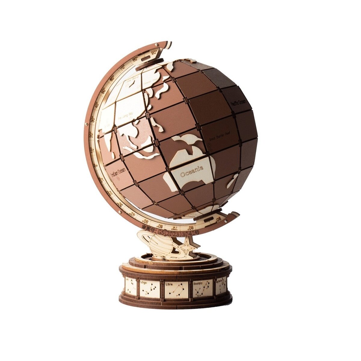 Wooden 3D pizzle - Globe wonders Wooden 3D pizzle - Globe wonders