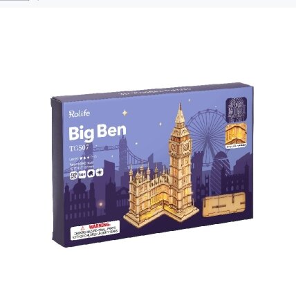Wooden 3D puzzle with lights - Big Ben 5 Wooden 3D puzzle with lights - Big Ben 5