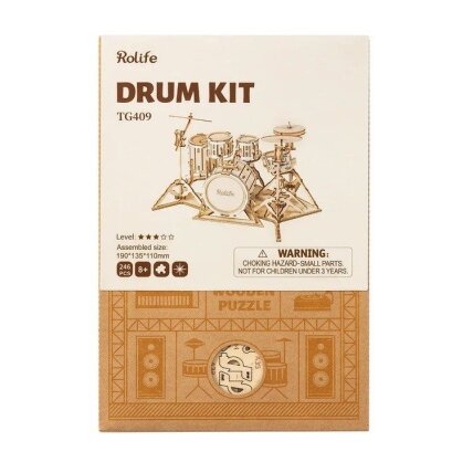 Wooden 3D puzzle - Drum kit 3 Wooden 3D puzzle - Drum kit 3