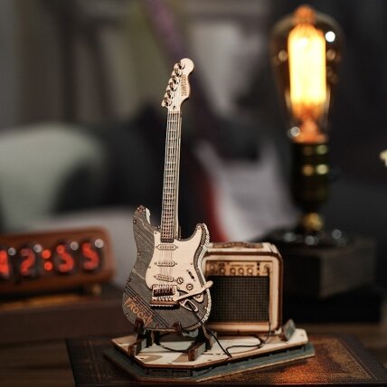 Wooden 3D Electric Guitar puzzle 1 Wooden 3D Electric Guitar puzzle 1