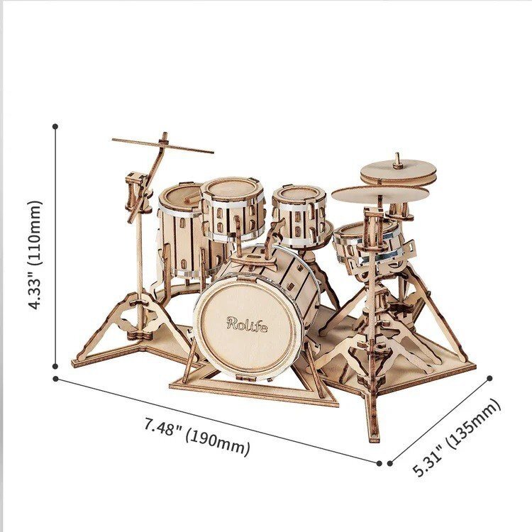 Wooden 3D puzzle - Drum kit 4