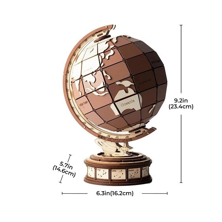 Wooden 3D pizzle - Globe wonders 3 Wooden 3D pizzle - Globe wonders 3