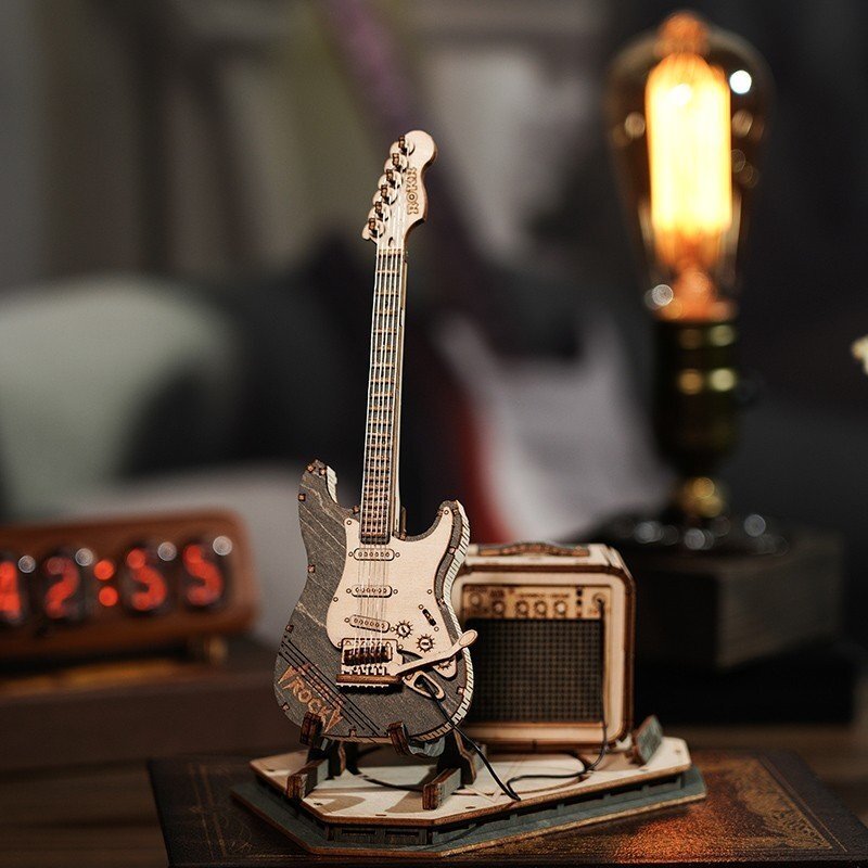 Wooden 3D Electric Guitar puzzle 1 Wooden 3D Electric Guitar puzzle 1