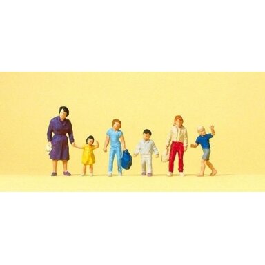 Women walking with children