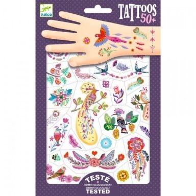 Djeco tatuiruotės su blizgučiais - Paukščiai