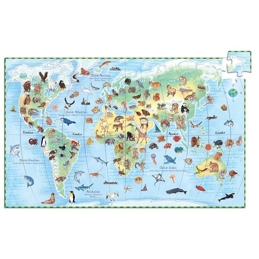Djeco puzzle and booklet - World's Animals, 100 pcs. 1 Djeco puzzle and booklet - World's Animals, 100 pcs. 1