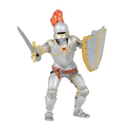 Knight in armor with red feather Knight in armor with red feather