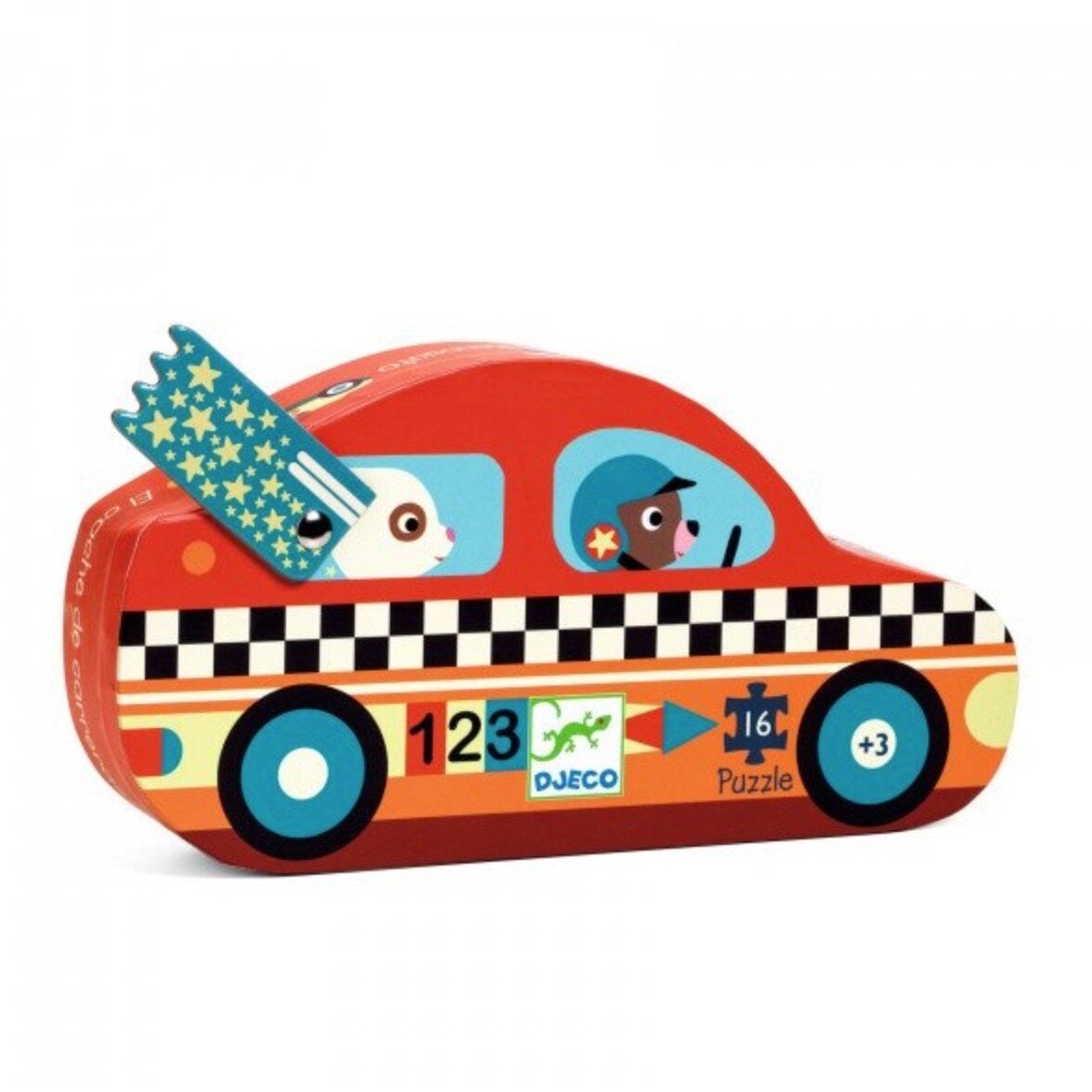 Djeco Silhouette puzzles - The racing car, 16 pcs. Djeco Silhouette puzzles - The racing car, 16 pcs.
