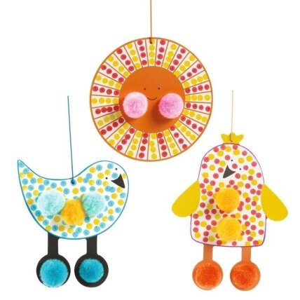 Colouring and Pompoms – In the Sky 4