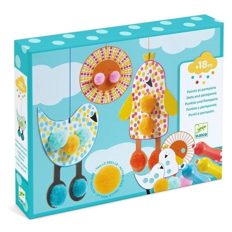 Colouring and Pompoms – In the Sky