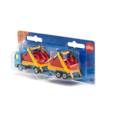 Truck with skip and trailer