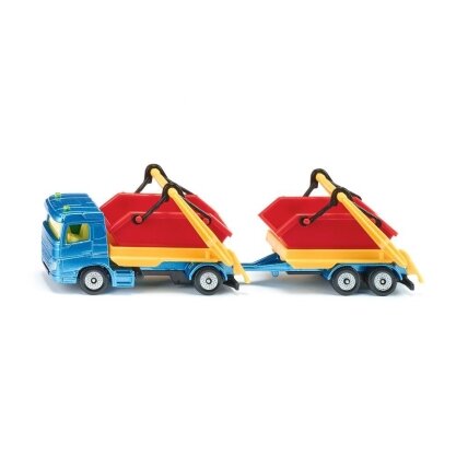 Truck with skip and trailer Truck with skip and trailer