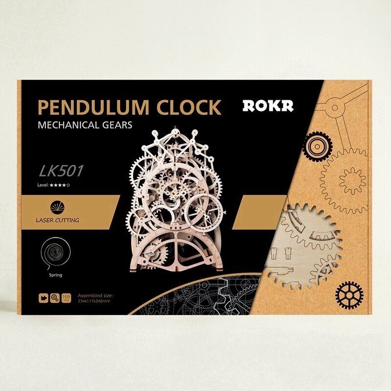 Wooden 3D puzzle - Pendulum Clock 4 Wooden 3D puzzle - Pendulum Clock 4