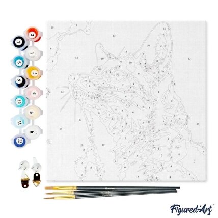 Painting by numbers kit - Fox and blue sky 2 Painting by numbers kit - Fox and blue sky 2
