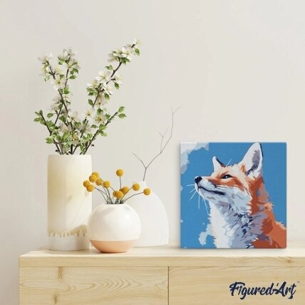 Painting by numbers kit - Fox and blue sky 3
